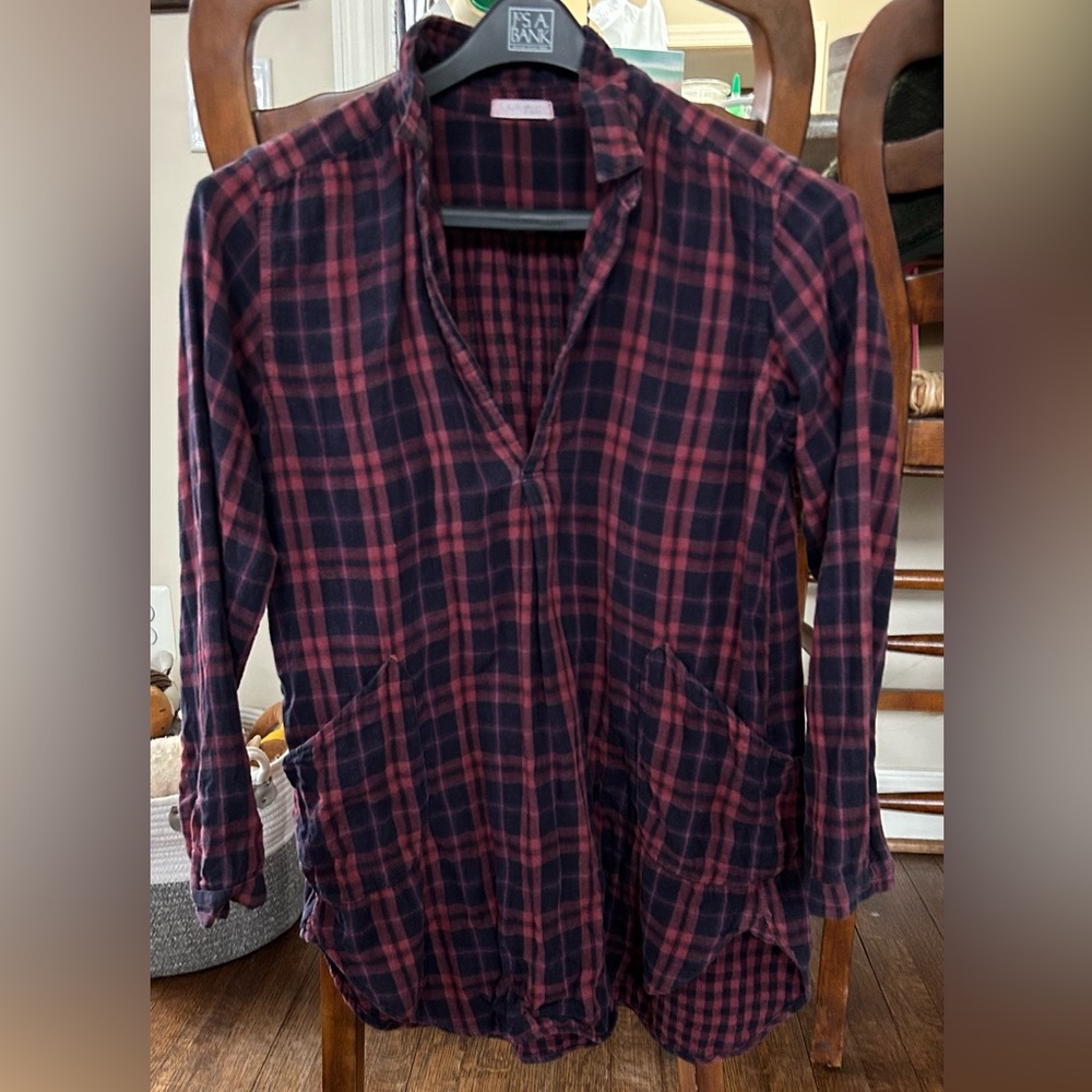 CpShades, Maroon and Navy, Flannel, Tunic, M
